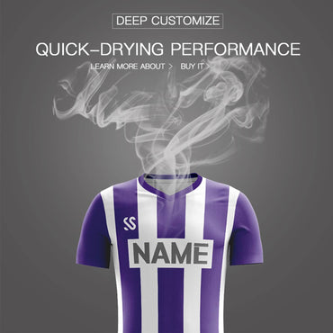 Custom Purple Gray Casual Outdoor Soccer Sets Jersey