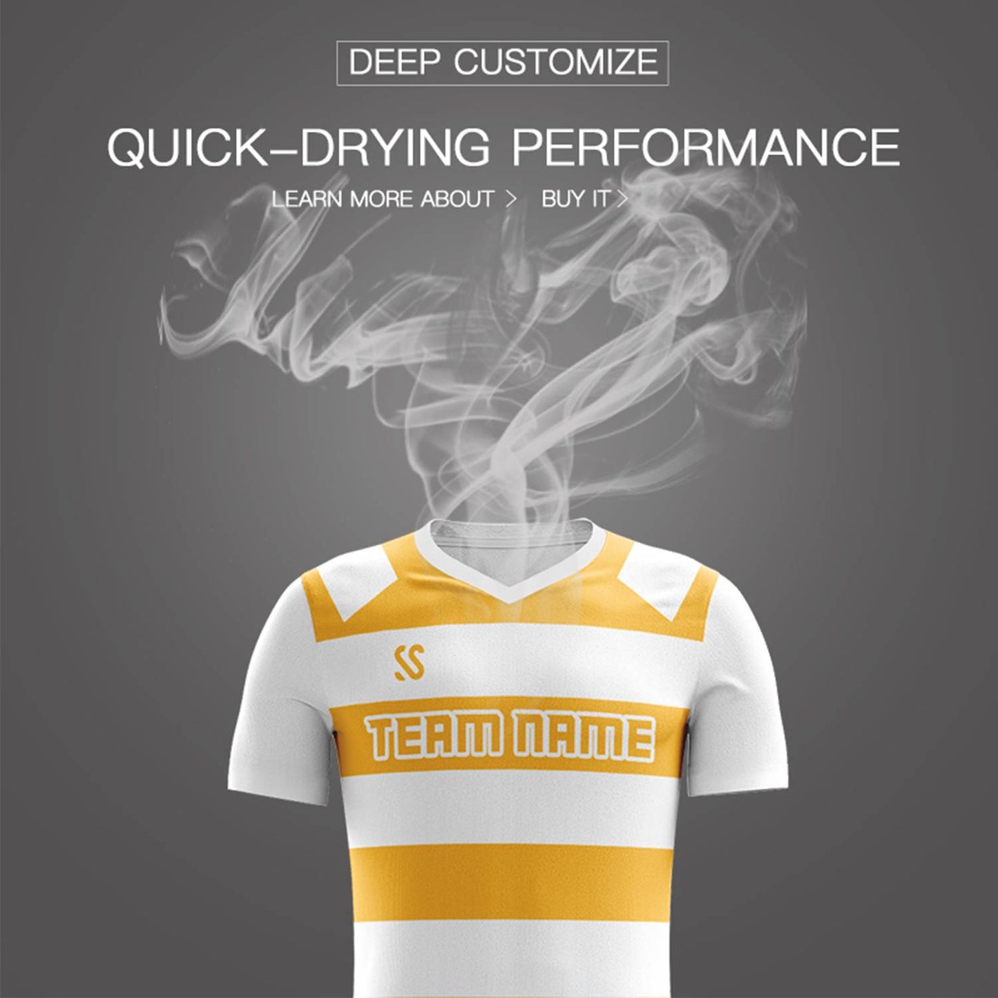 Custom Yellow Casual Printing Sportswear Soccer Sets Jersey