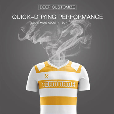 Custom Yellow Casual Printing Sportswear Soccer Sets Jersey