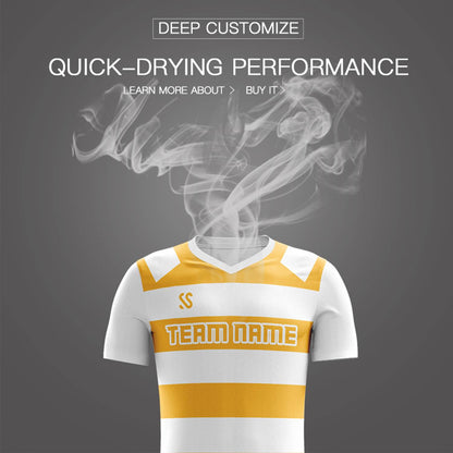 Custom Yellow Casual Printing Sportswear Soccer Sets Jersey
