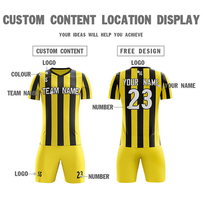 Custom Yellow White Casual Printing Sportswear Soccer Sets Jersey