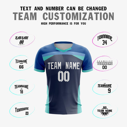 Custom Navy Breathable Sport Soccer Tops Jersey