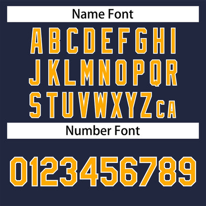 Custom Navy Yellow-White Classic Style Authentic Baseball Jersey