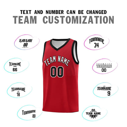 Custom Red Black Chest Slash Patttern Sports Uniform Basketball Jersey
