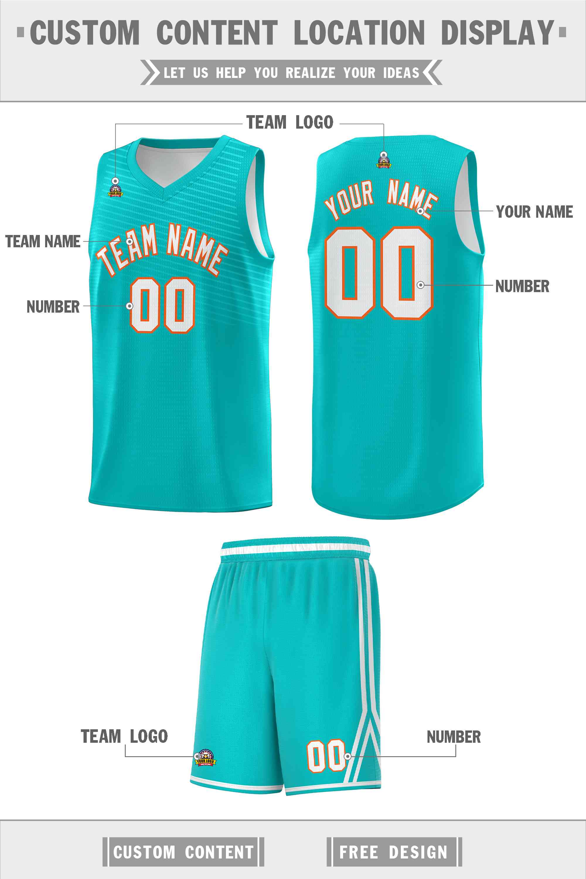 Custom Light Green White Chest Slash Patttern Sports Uniform Basketball Jersey