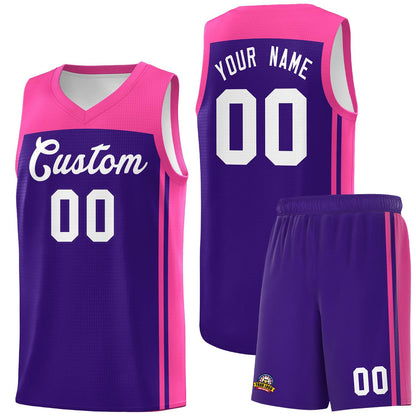 Custom Purple Pink Classic Sets Sports Uniform Basketball Jersey