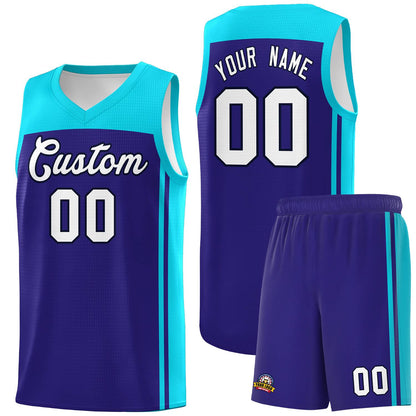 Custom Purple Sky Blue Classic Sets Sports Uniform Basketball Jersey