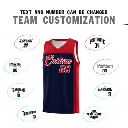 Custom Navy Red Classic Sets Sports Uniform Basketball Jersey