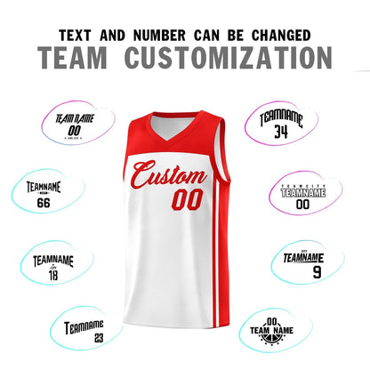 Custom White Red Classic Sets Sports Uniform Basketball Jersey