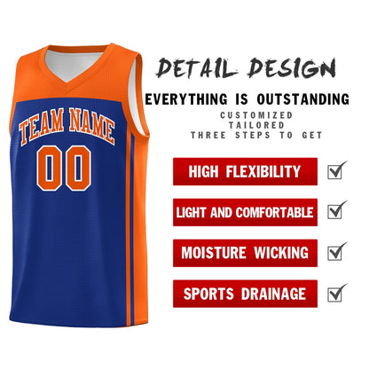 Custom Royal Orange Classic Sets Sports Uniform Basketball Jersey