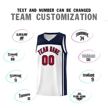 Custom White Navy Classic Sets Sports Uniform Basketball Jersey