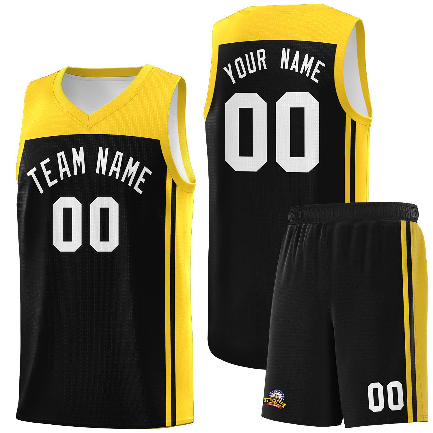 Custom Black Gold Classic Sets Sports Uniform Basketball Jersey