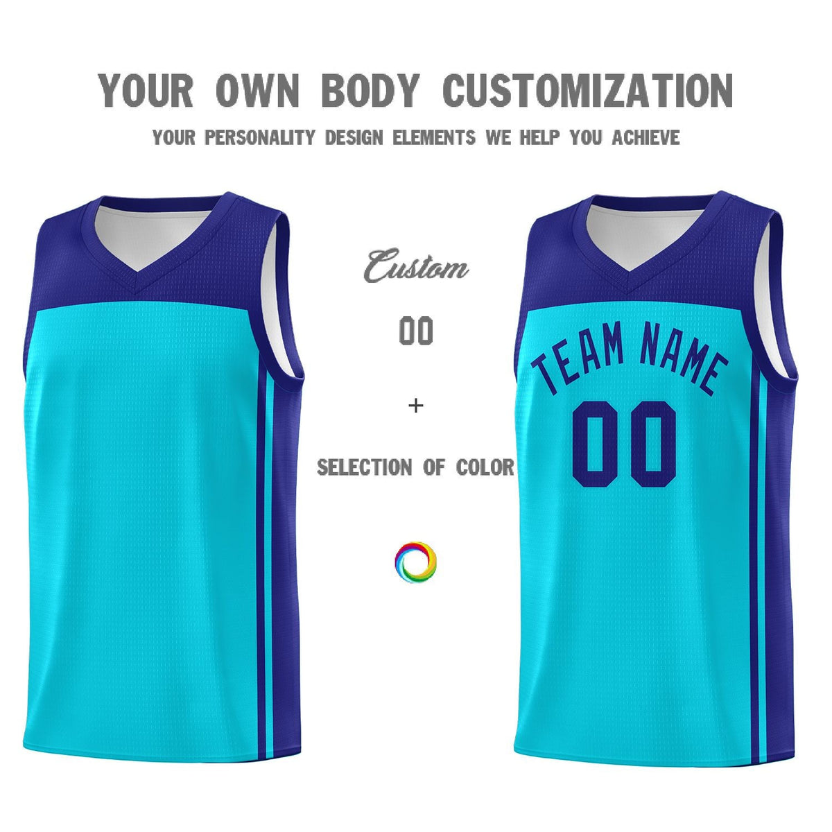 Custom Sky Blue Purple Classic Sets Sports Uniform Basketball Jersey
