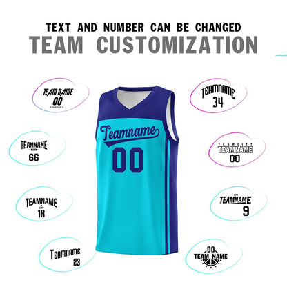 Custom Sky Blue Purple Classic Sets Sports Uniform Basketball Jersey