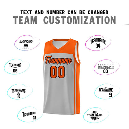 Custom Grey Orange Classic Sets Sports Uniform Basketball Jersey