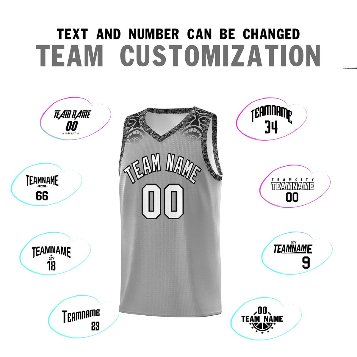 Custom Dark Gray Black Personalized Indians Print Sets Sports Uniform Basketball Jersey