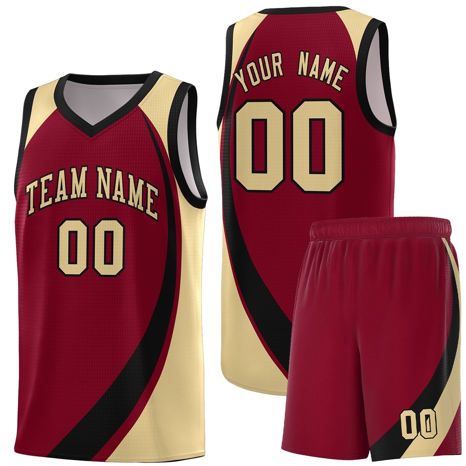 Custom Crimson White-Khaki Color Block Sports Uniform Basketball Jersey