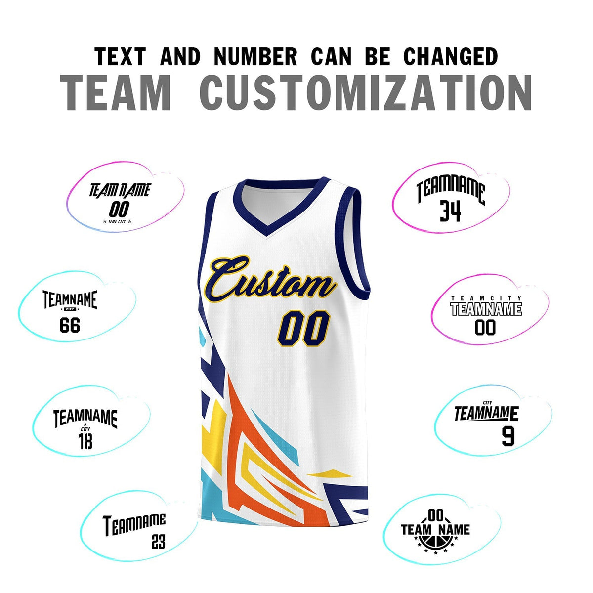 Custom White Gradient Graffiti Pattern Sports Uniform Basketball Jersey