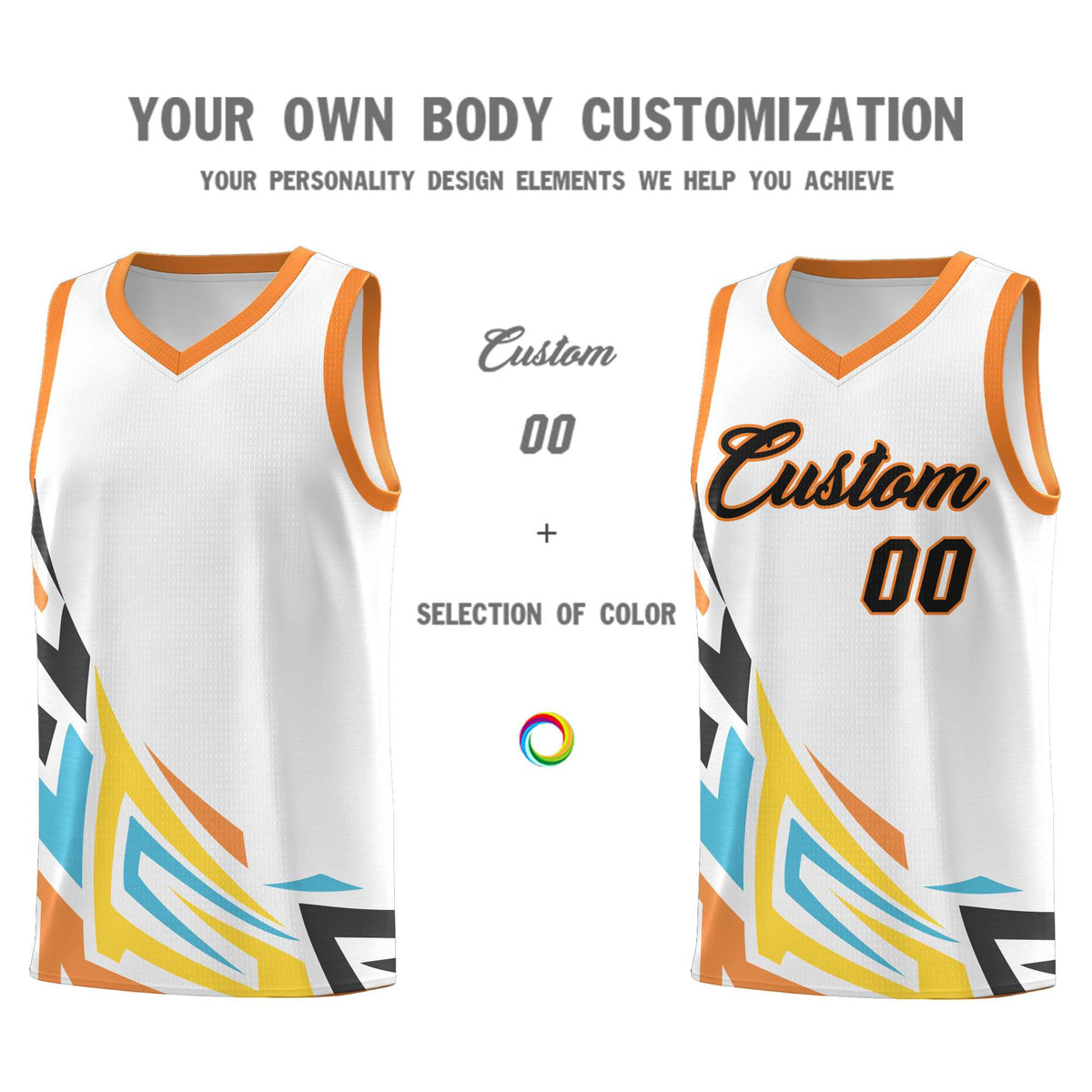 Custom White Gradient Graffiti Pattern Sports Uniform Basketball Jersey