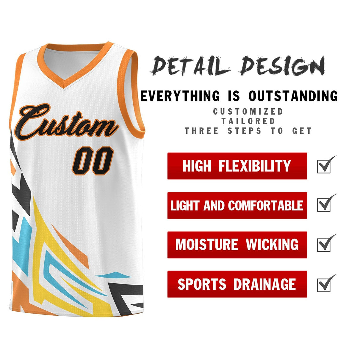 Custom White Gradient Graffiti Pattern Sports Uniform Basketball Jersey