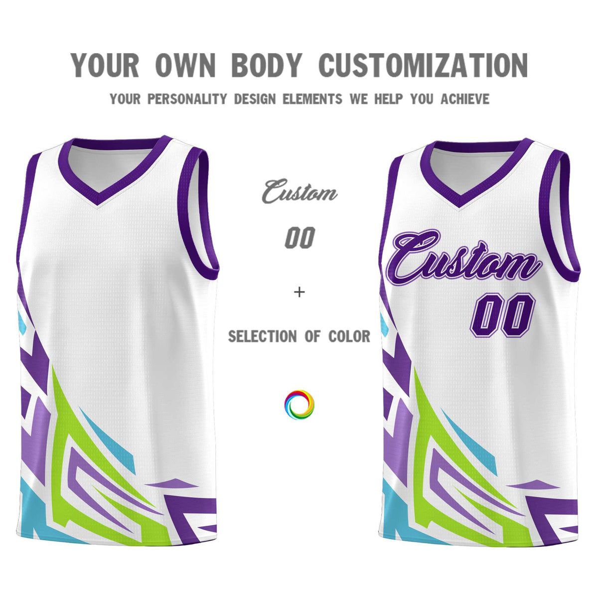 Custom White Gradient Graffiti Pattern Sports Uniform Basketball Jersey