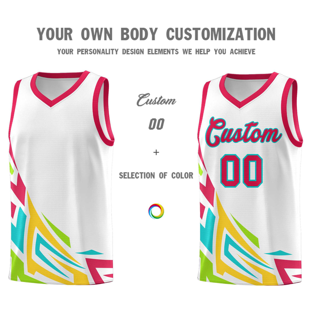 Custom White Gradient Graffiti Pattern Sports Uniform Basketball Jersey
