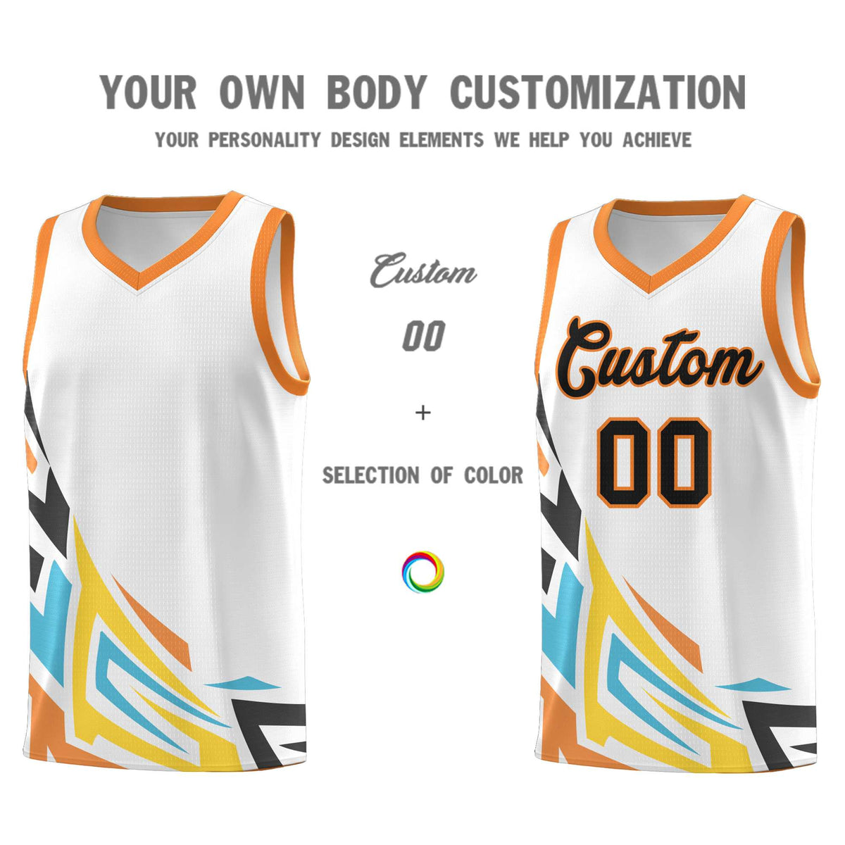 Custom White Gradient Graffiti Pattern Sports Uniform Basketball Jersey