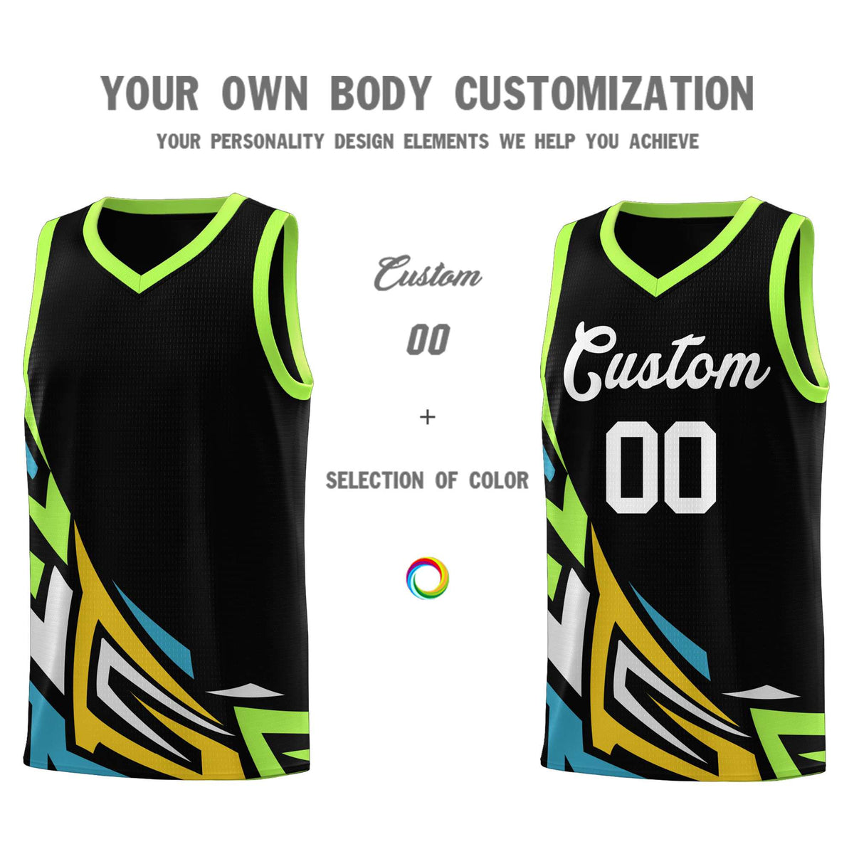 Custom Black Gradient Graffiti Pattern Sports Uniform Basketball Jersey