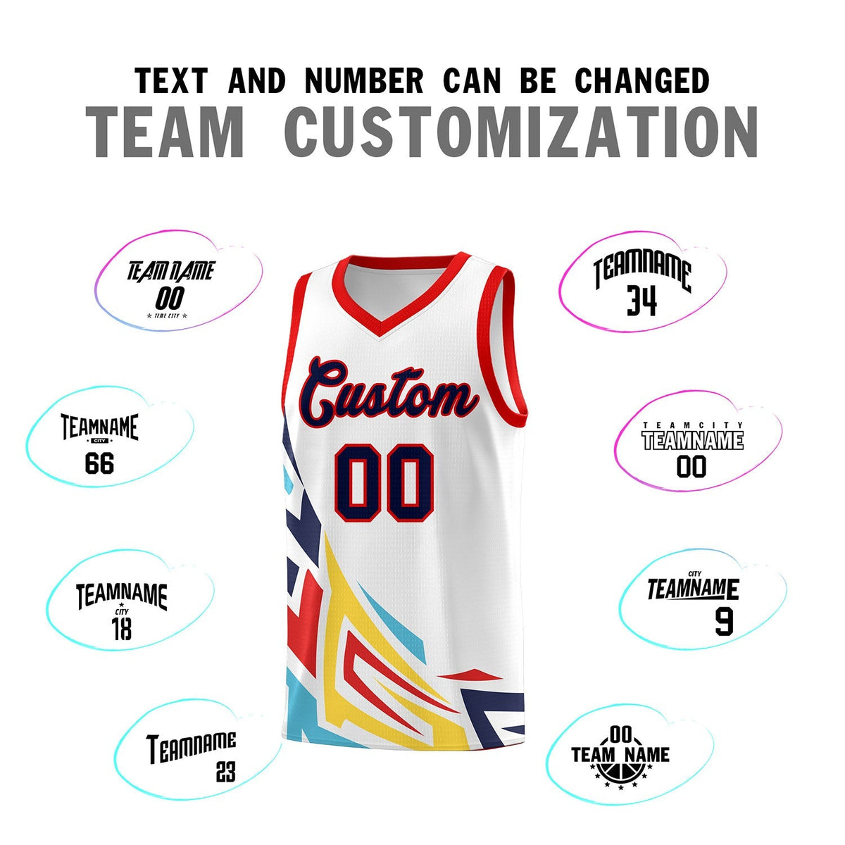 Custom White Gradient Graffiti Pattern Sports Uniform Basketball Jersey