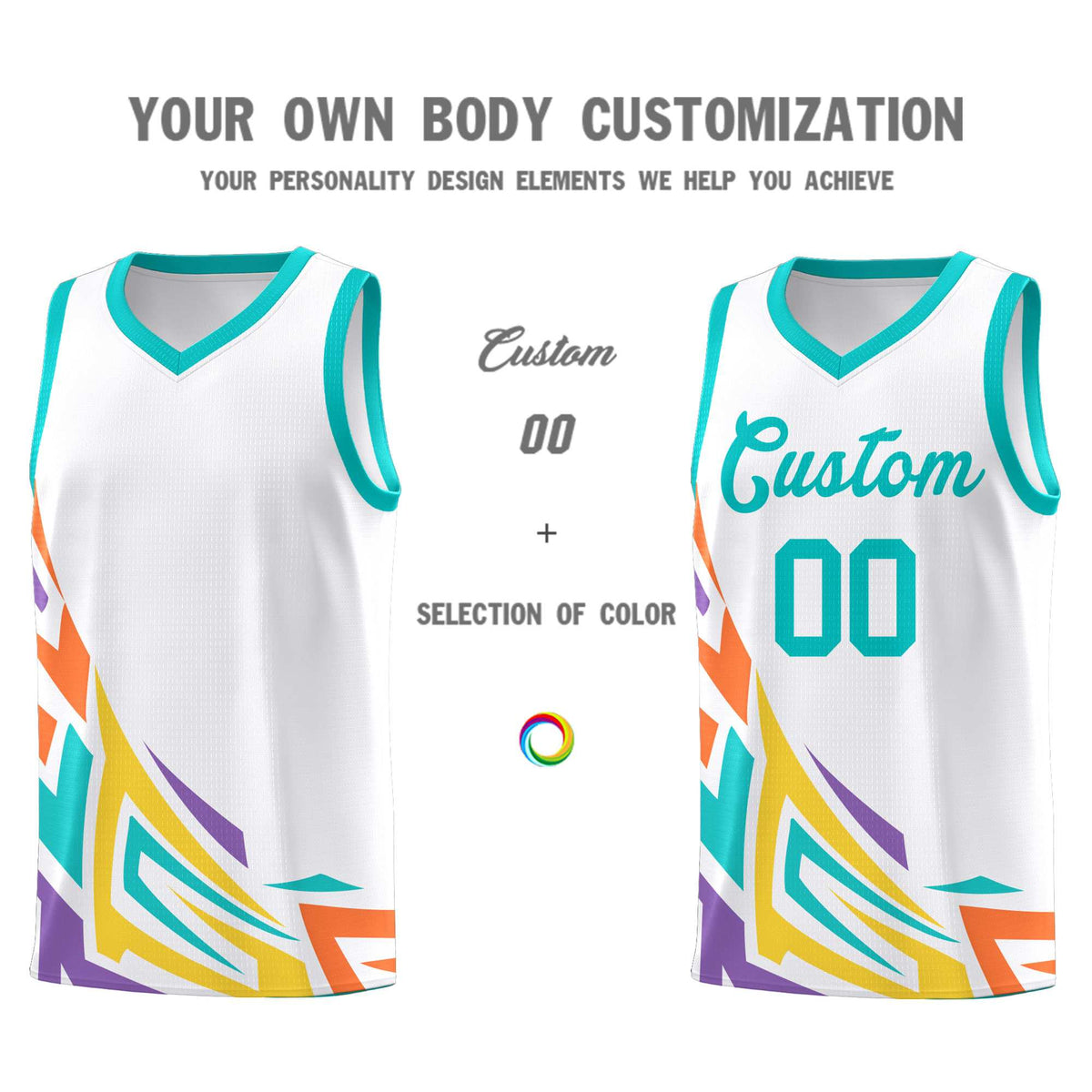 Custom White Gradient Graffiti Pattern Sports Uniform Basketball Jersey