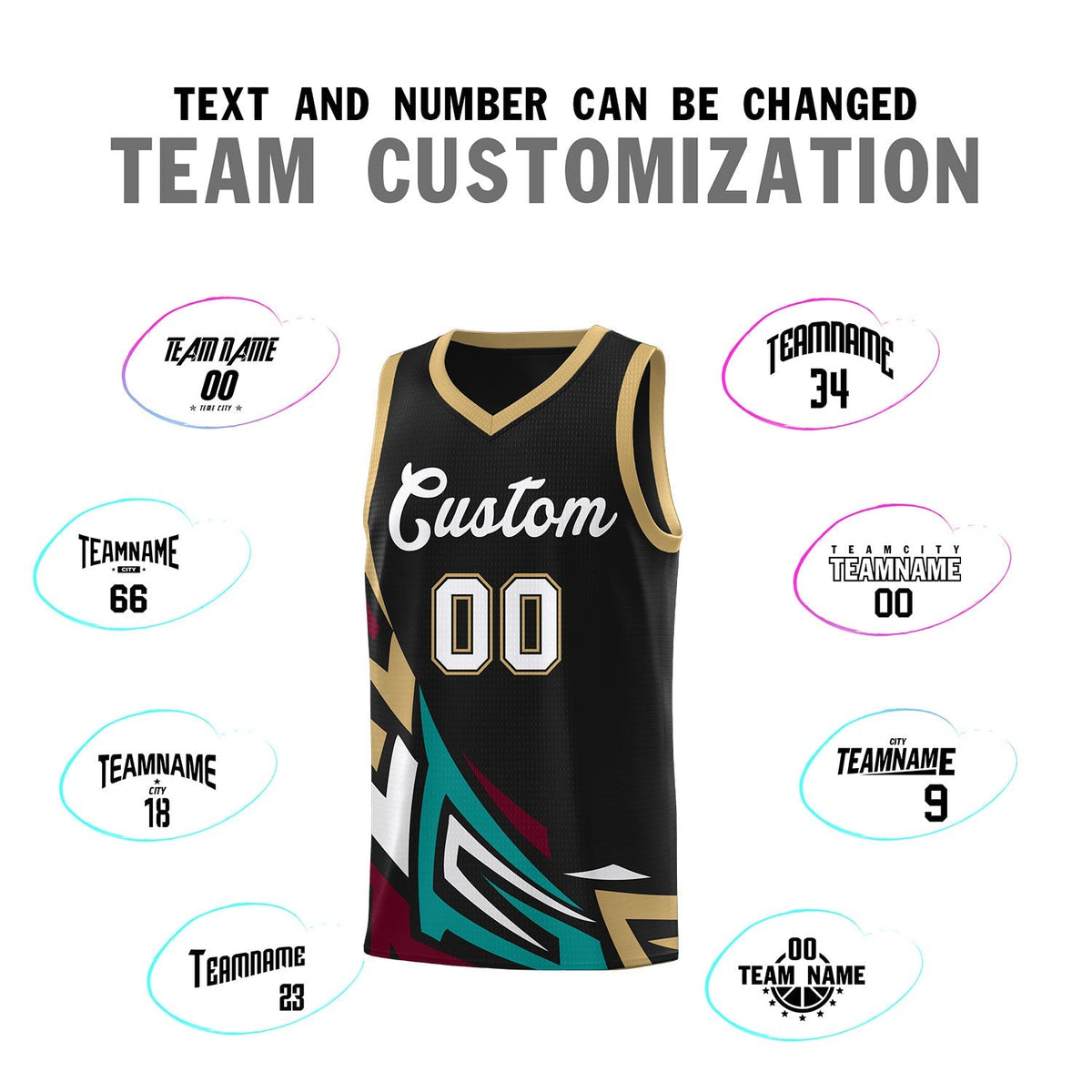 Custom Black Gradient Graffiti Pattern Sports Uniform Basketball Jersey