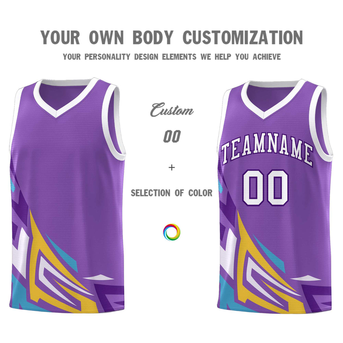 Custom Light Purple Gradient Graffiti Pattern Sports Uniform Basketball Jersey