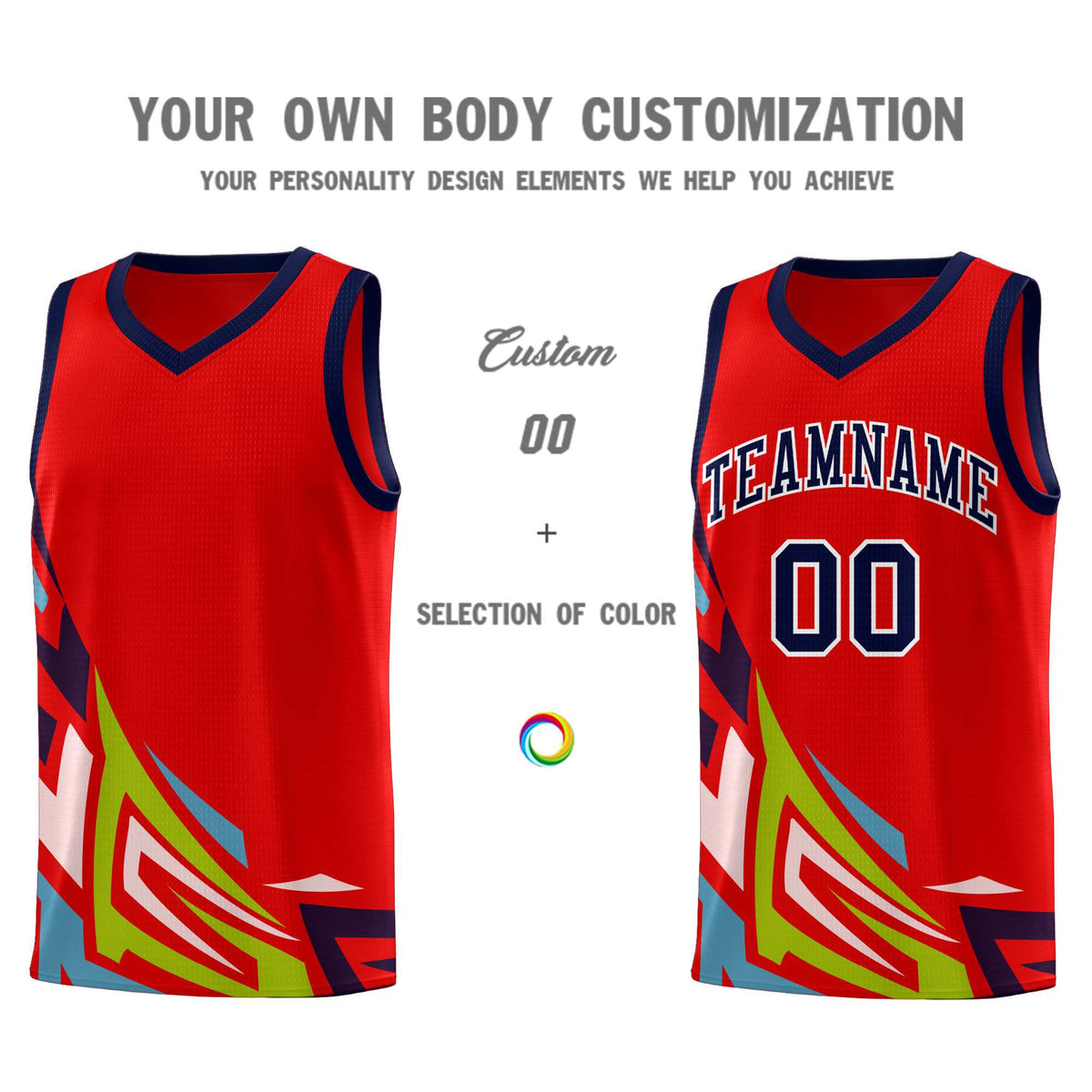 Custom Red Gradient Graffiti Pattern Sports Uniform Basketball Jersey