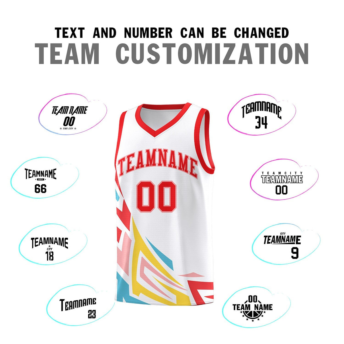 Custom White Gradient Graffiti Pattern Sports Uniform Basketball Jersey