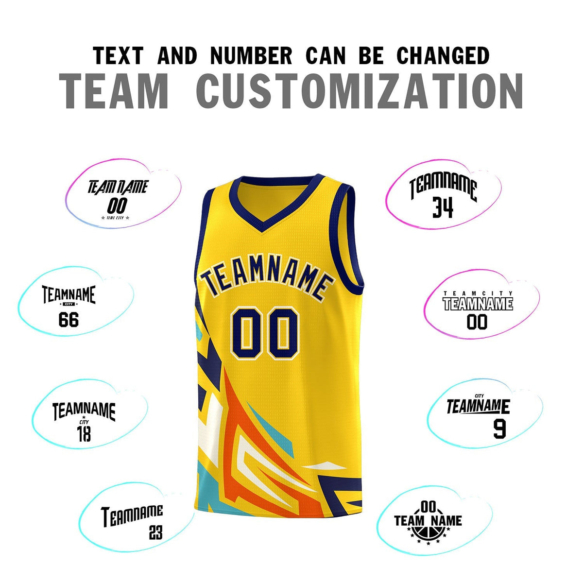Custom Gold Gradient Graffiti Pattern Sports Uniform Basketball Jersey