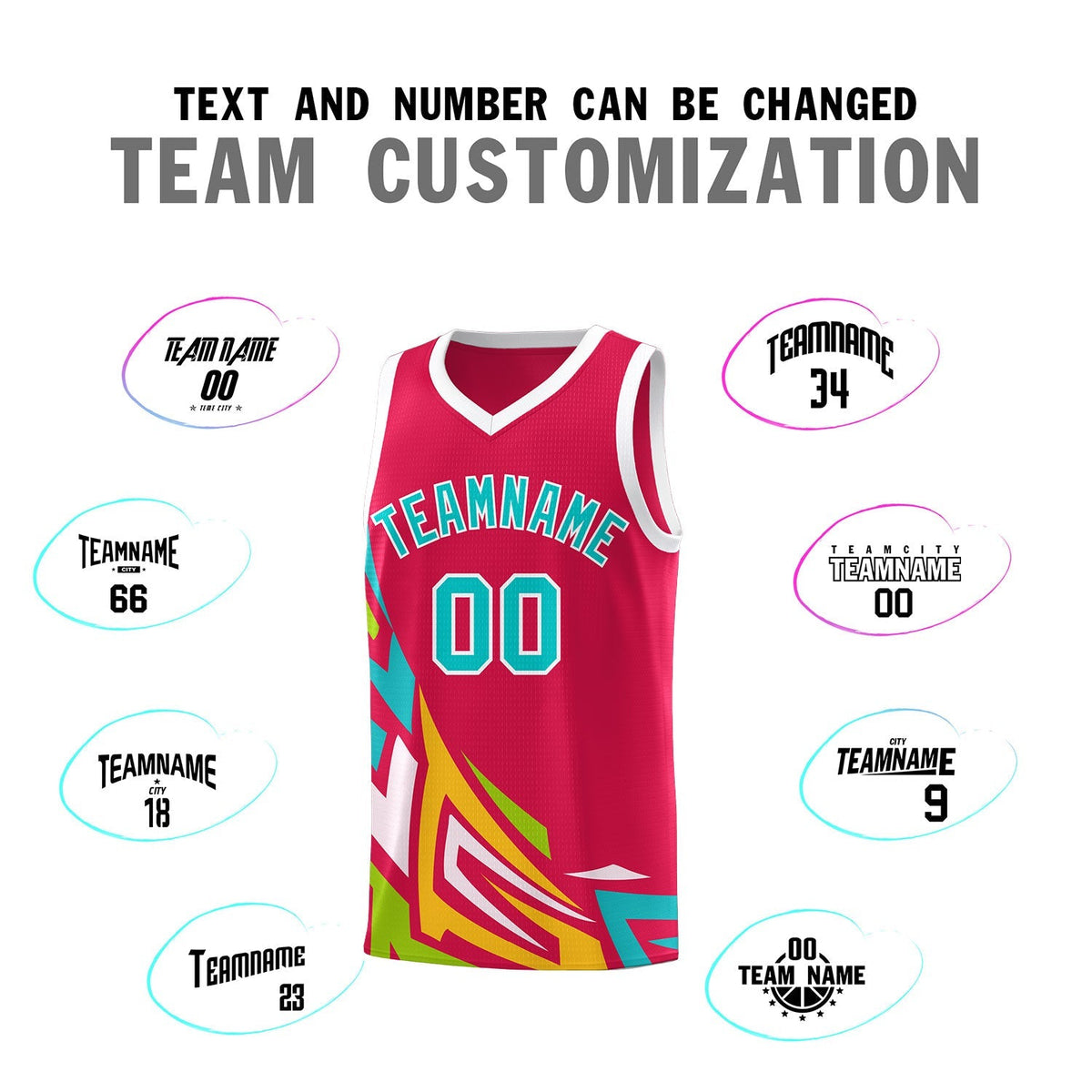 Custom Red Gradient Graffiti Pattern Sports Uniform Basketball Jersey