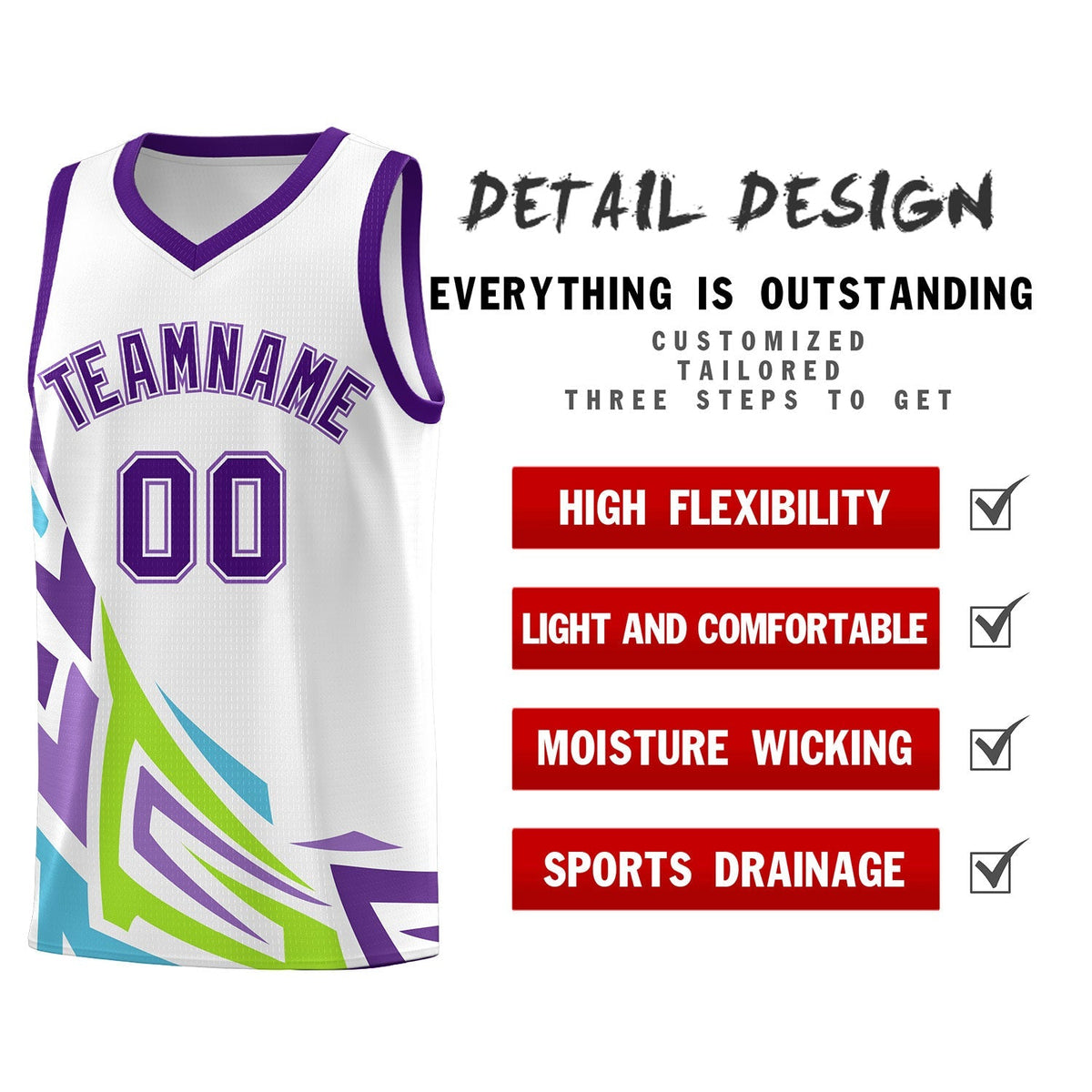 Custom White Gradient Graffiti Pattern Sports Uniform Basketball Jersey