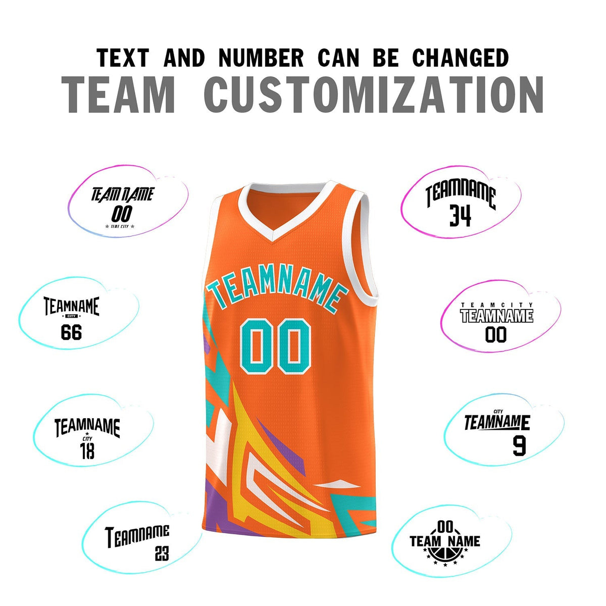 Custom Orange Gradient Graffiti Pattern Sports Uniform Basketball Jersey
