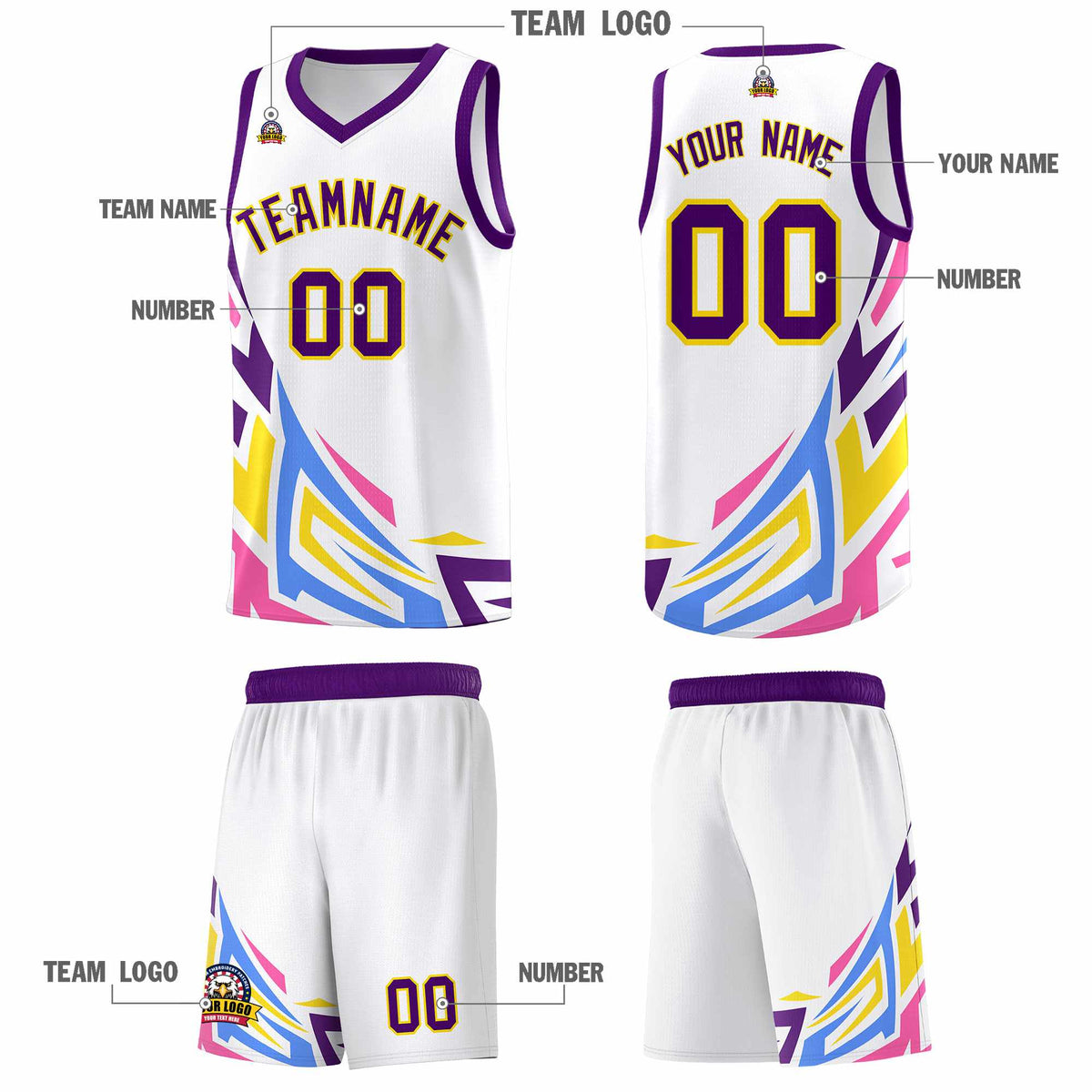Custom White Gradient Graffiti Pattern Sports Uniform Basketball Jersey