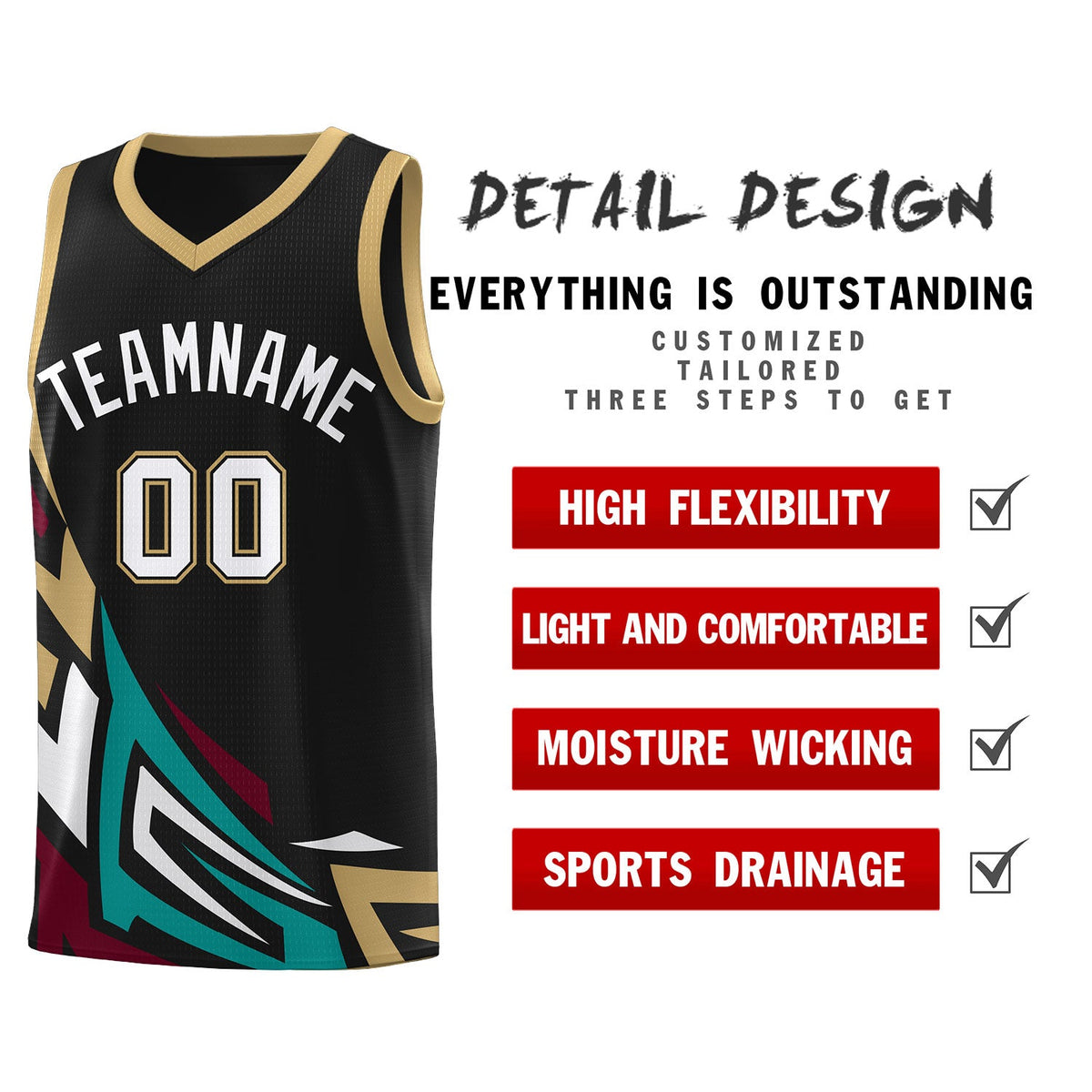 Custom Black Gradient Graffiti Pattern Sports Uniform Basketball Jersey