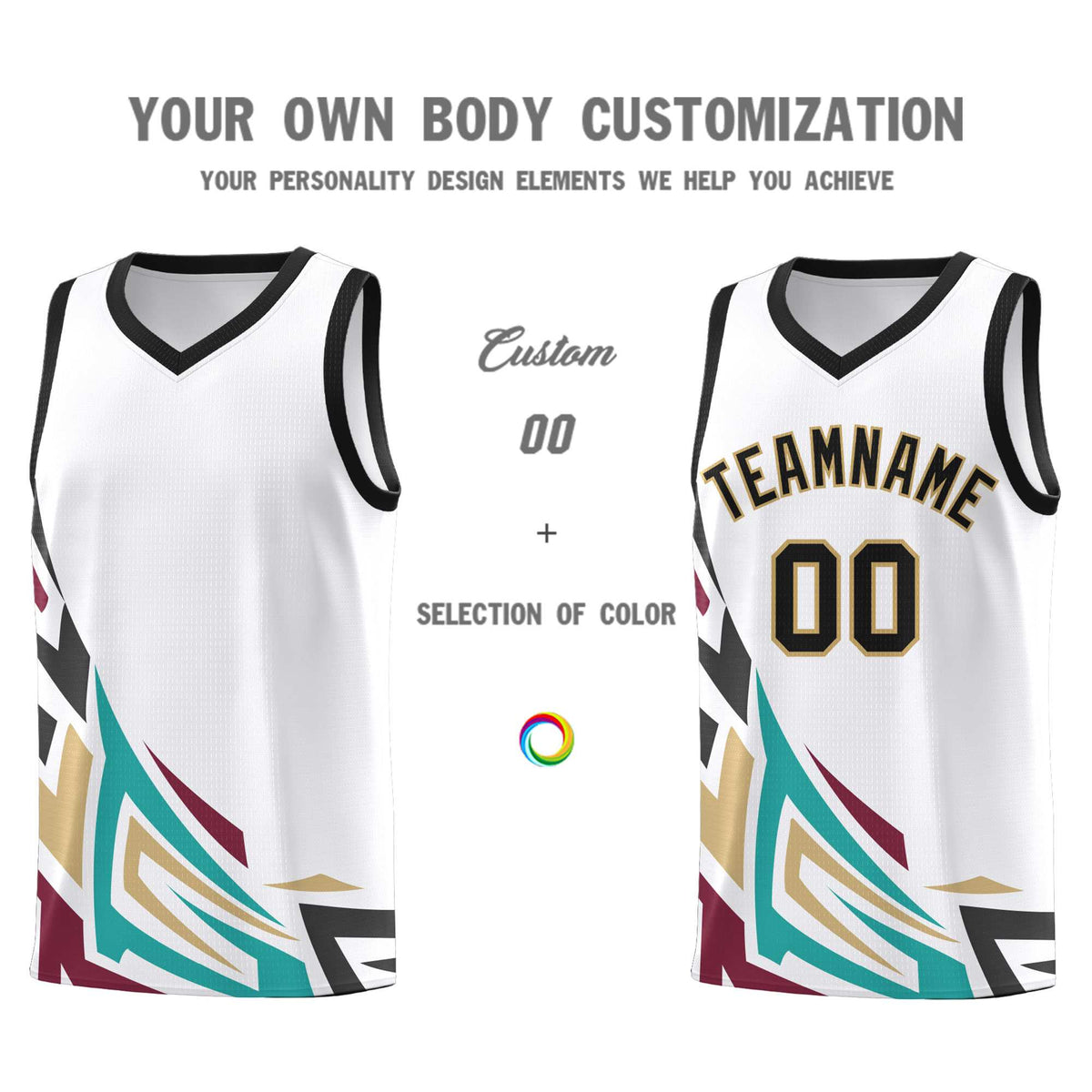 Custom White Gradient Graffiti Pattern Sports Uniform Basketball Jersey