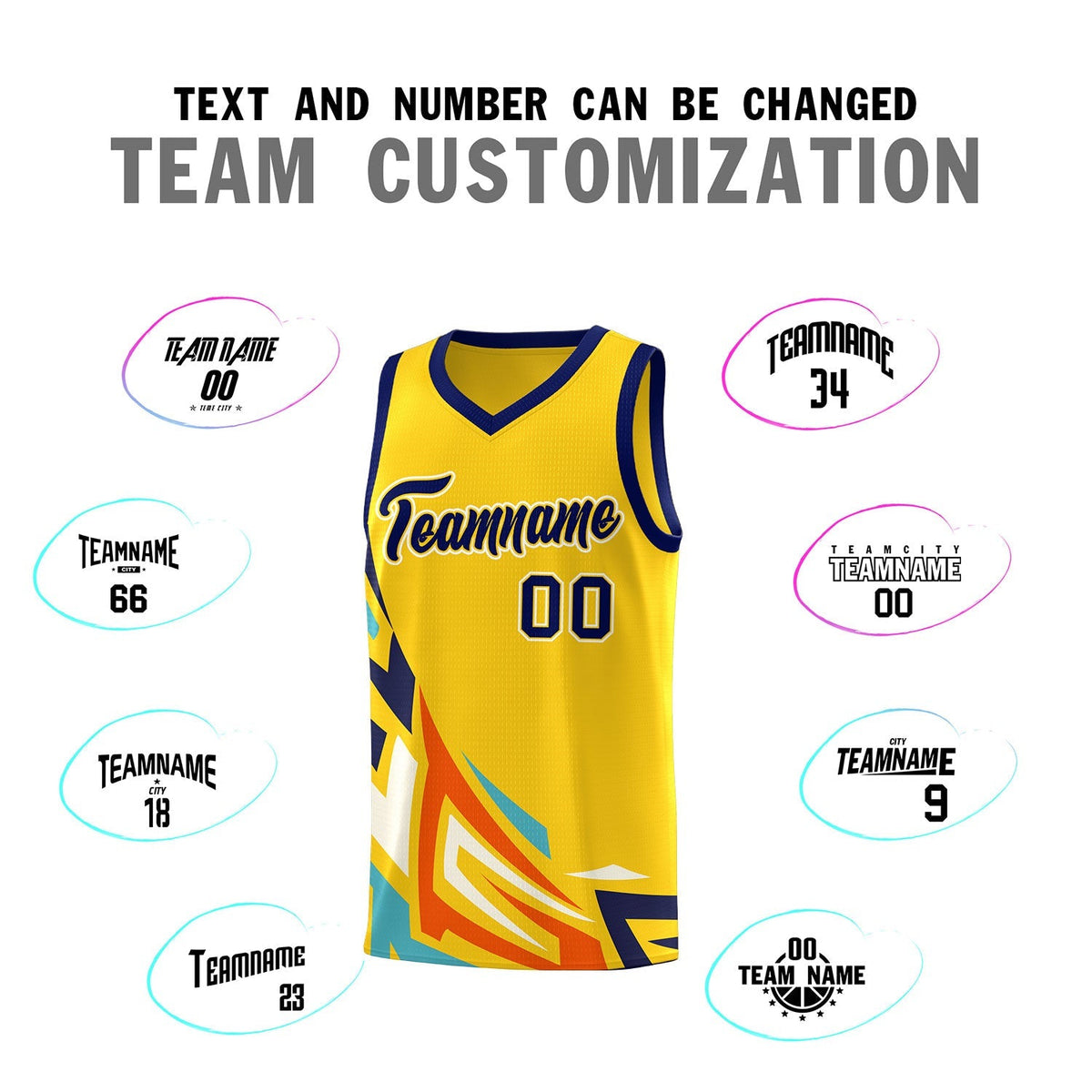 Custom Gold Gradient Graffiti Pattern Sports Uniform Basketball Jersey