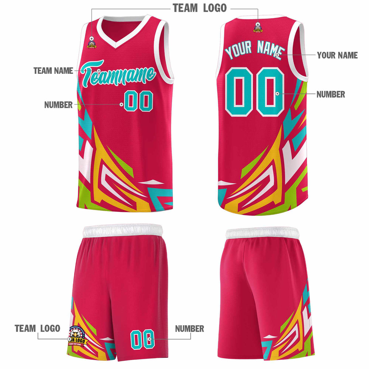 Custom Red Gradient Graffiti Pattern Sports Uniform Basketball Jersey