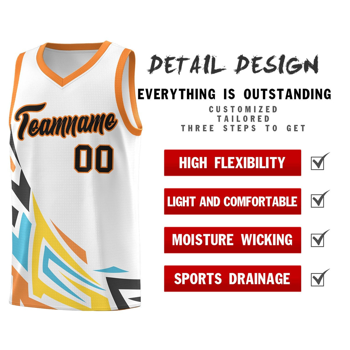 Custom White Gradient Graffiti Pattern Sports Uniform Basketball Jersey