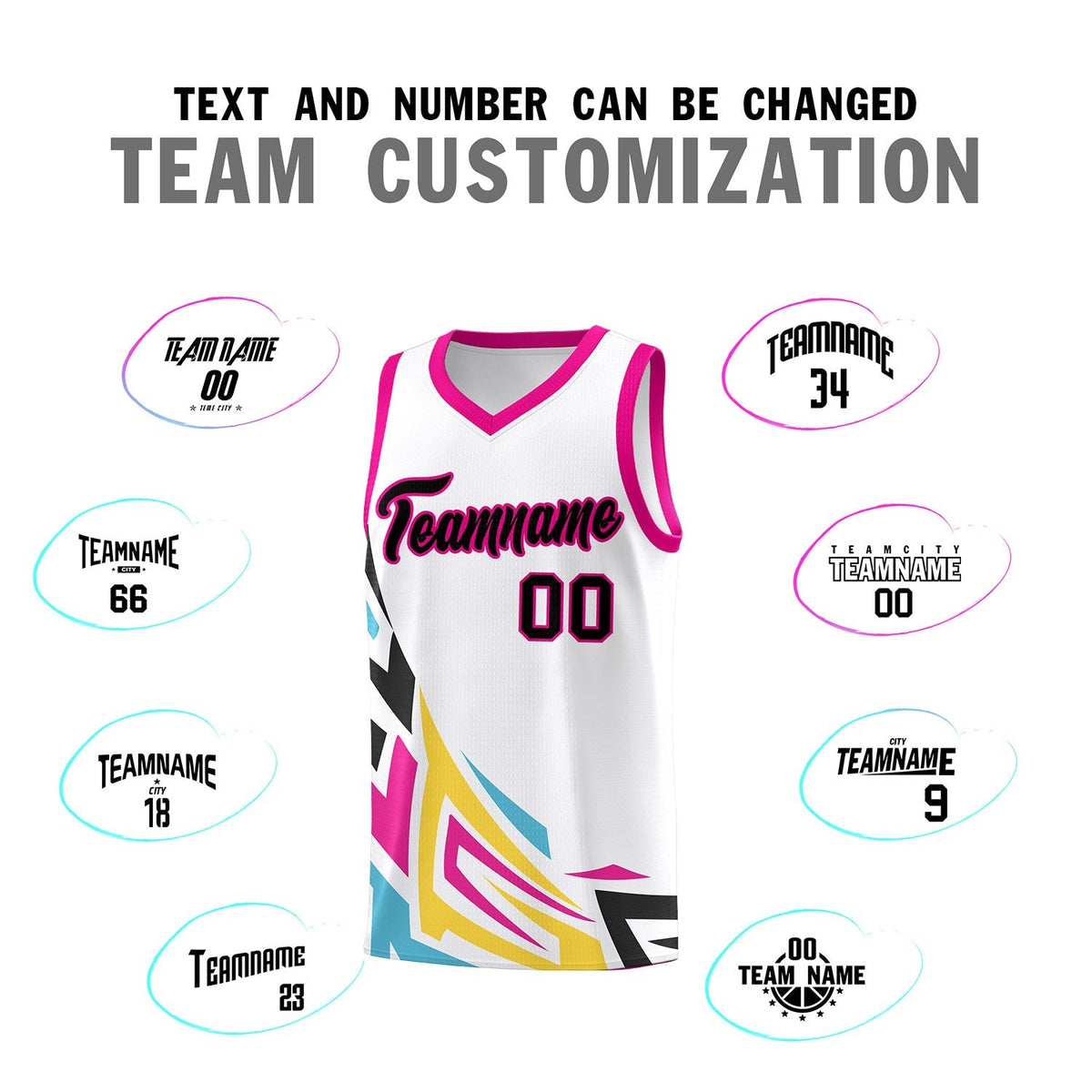 Custom White Gradient Graffiti Pattern Sports Uniform Basketball Jersey
