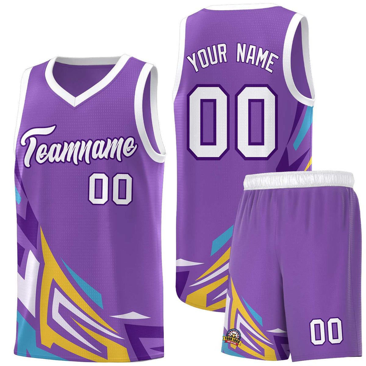 Custom Light Purple Gradient Graffiti Pattern Sports Uniform Basketball Jersey