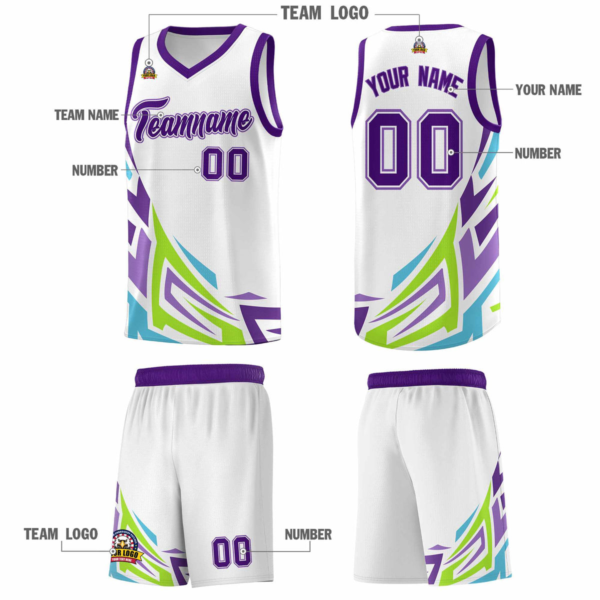 Custom White Gradient Graffiti Pattern Sports Uniform Basketball Jersey