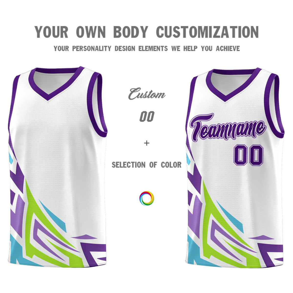 Custom White Gradient Graffiti Pattern Sports Uniform Basketball Jersey