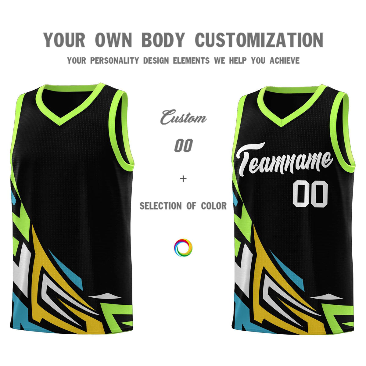 Custom Black Gradient Graffiti Pattern Sports Uniform Basketball Jersey