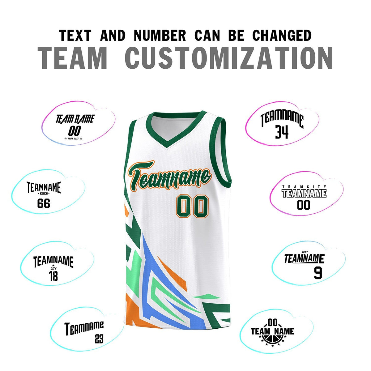 Custom White Gradient Graffiti Pattern Sports Uniform Basketball Jersey
